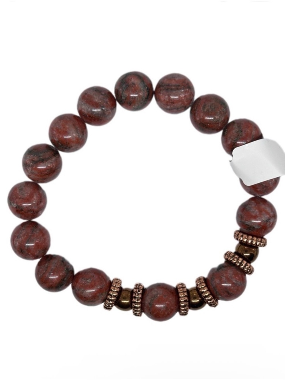 Jasper bracelet stretchy handmade 12mm beads